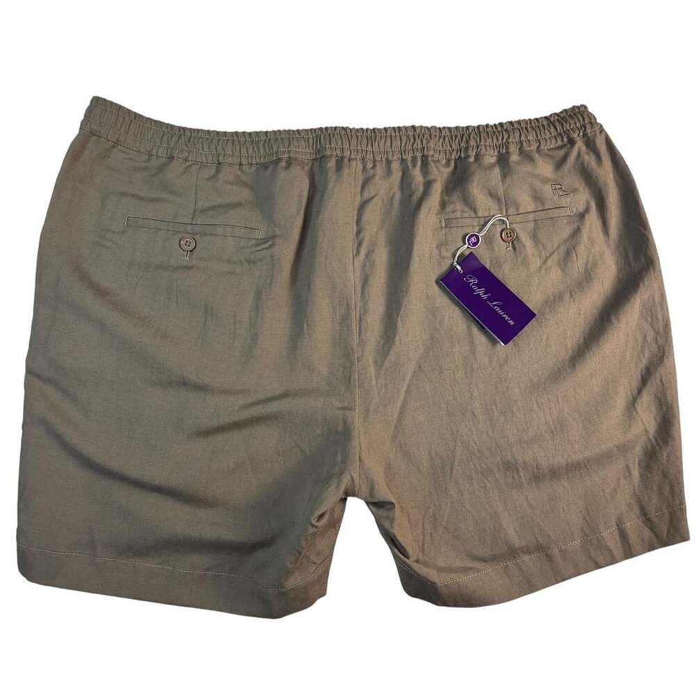 Ralph Lauren Purple Label NWT Silk Linen Shorts Size 42 Taupe Made Portugal $495